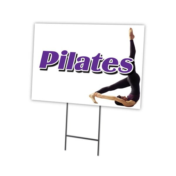 Pilates Yard Sign & Stake outdoor plastic coroplast window, C-1824 Pilates